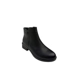 Ghete damă negre din piele naturală cu toc mic – elegante și versatile