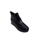 Ghete damă negre din piele naturală cu talpă sport – moderne și comode