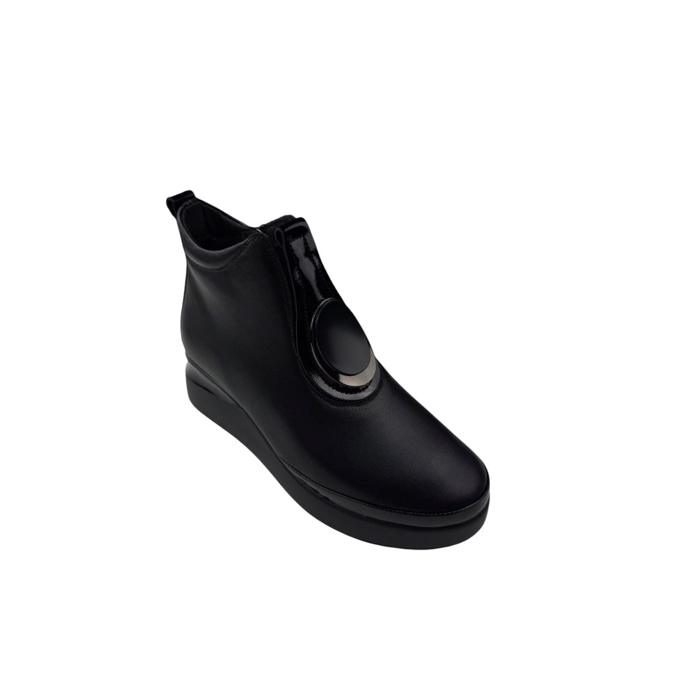 Ghete damă negre din piele naturală cu talpă sport – moderne și comode