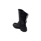 Ghete damă negre din piele naturală cu talpă groasă – moderne și rezistente