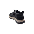 Ghete sport negre din piele naturală cu talpă bej – moderni și confortabili