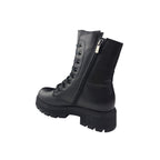 Bocanci damă negri din piele naturală cu detaliu metalic – moderni și versatili