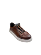 Pantofi sport bărbați maro din piele naturală cu talpă albă