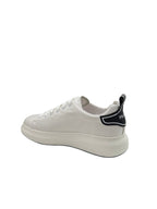 Pantofi sport bărbați albi din piele naturală cu talpă albă groasă