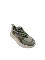 Pantofi sport bărbați kaki & bej din piele naturală cu talpă înaltă