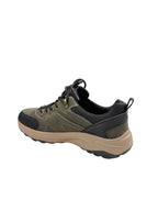 Pantofi sport bărbați kaki + negru din piele naturală și talpă bej