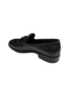 Pantofi eleganți bărbați negri din piele naturală cu ciucuri decorativi