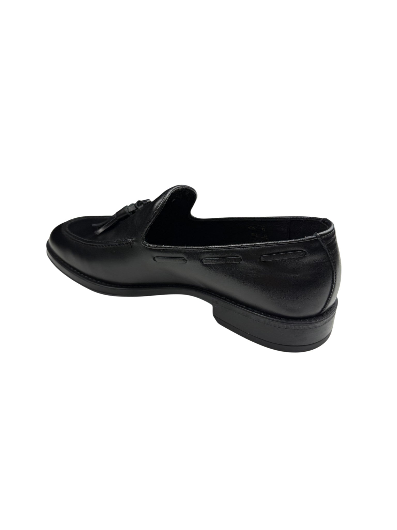 Pantofi eleganți bărbați negri din piele naturală cu ciucuri decorativi
