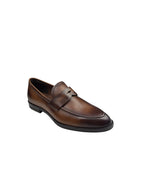 Pantofi eleganți bărbați maro din piele naturală cu talpă neagră