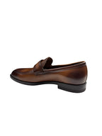 Pantofi eleganți bărbați maro din piele naturală cu talpă neagră