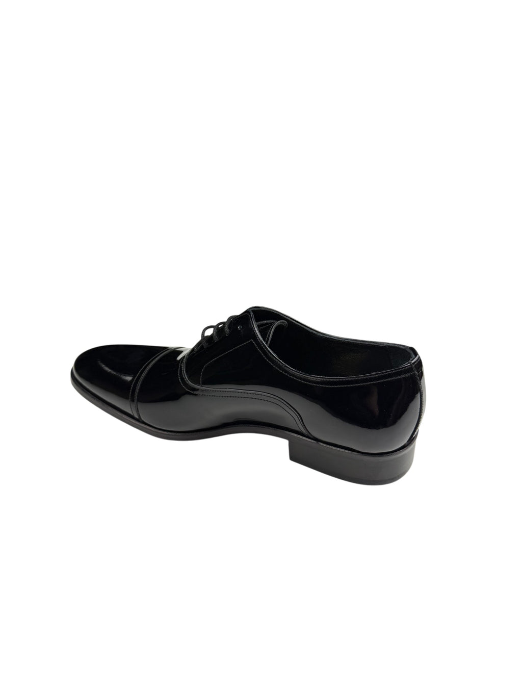Pantofi eleganți bărbați negri lăcuiți din piele naturală cu șireturi