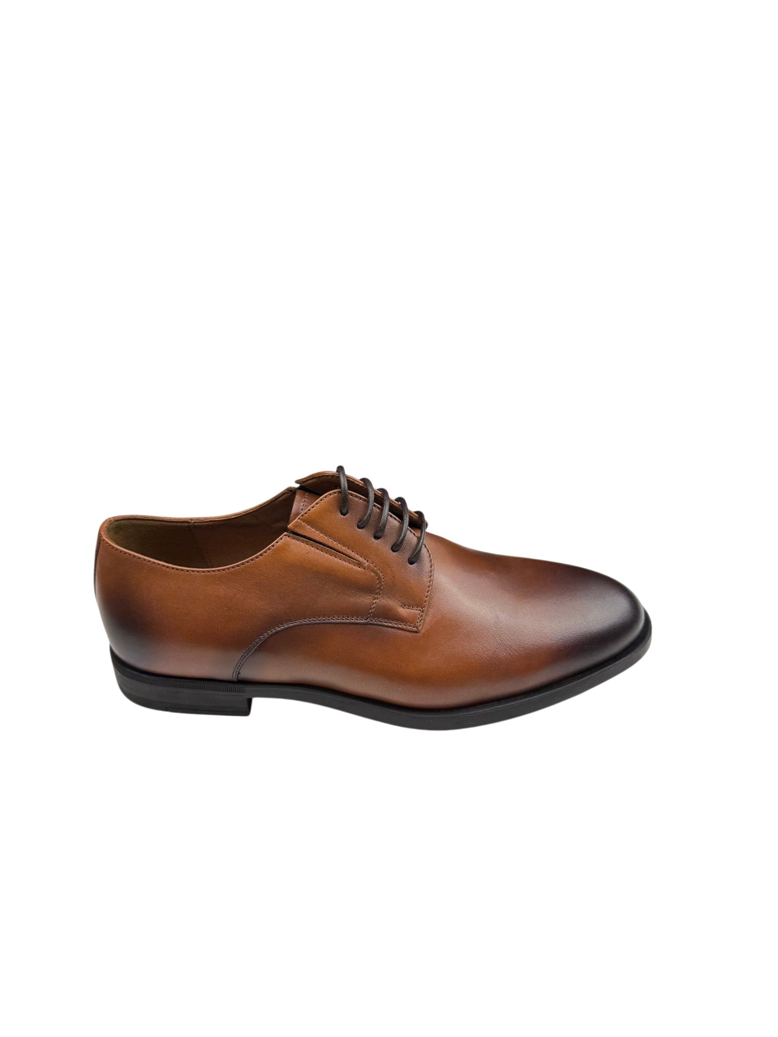Pantofi eleganți bărbați maro coniac din piele naturală cu șireturi