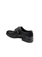 Pantofi eleganți bărbați negri din piele naturală cu perforații laterale