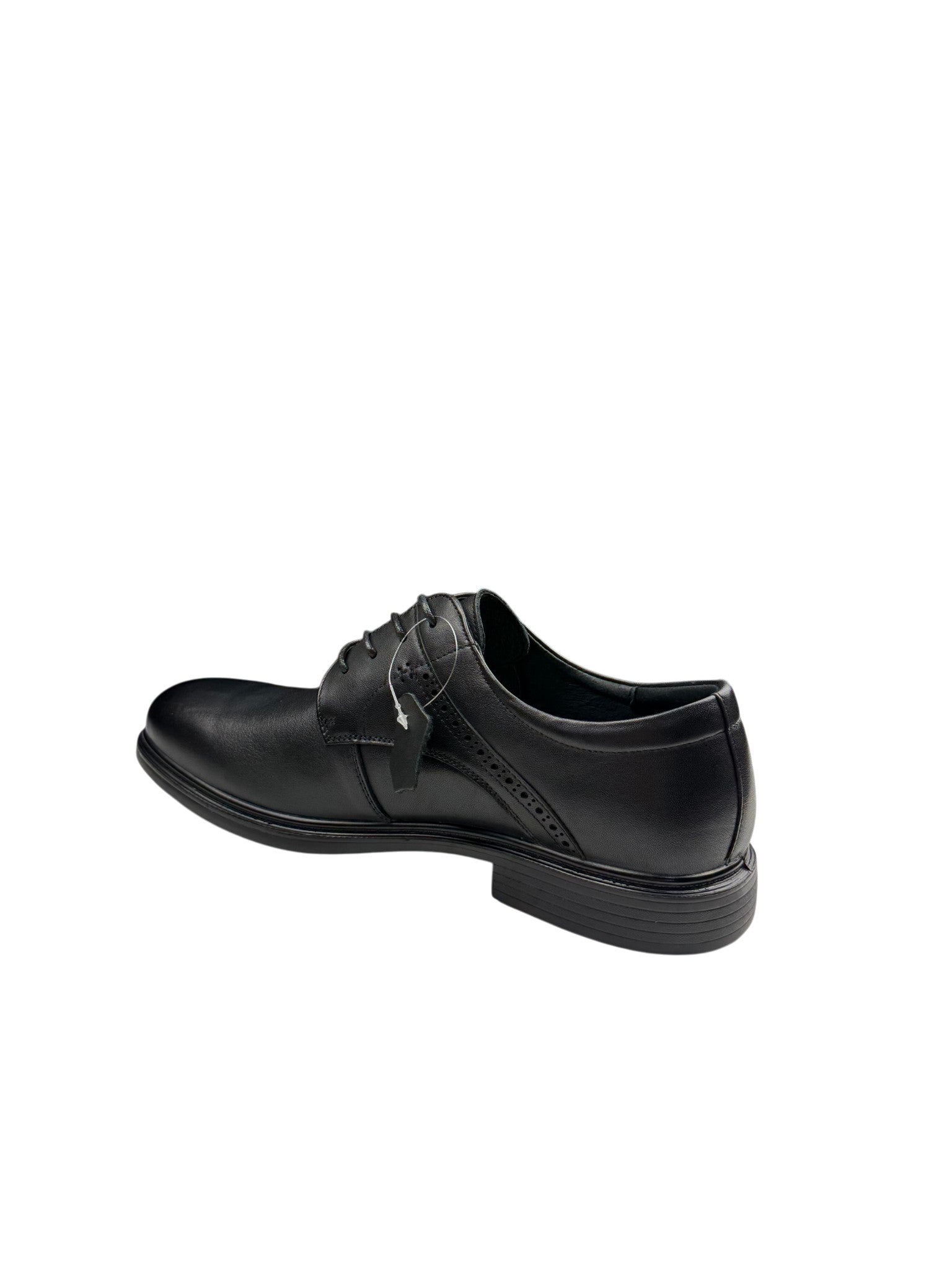 Pantofi eleganți bărbați negri din piele naturală cu perforații laterale