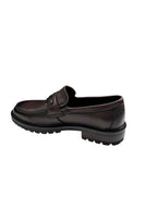 Pantofi eleganți bărbați maro închis din piele naturală cu accesoriu metalic