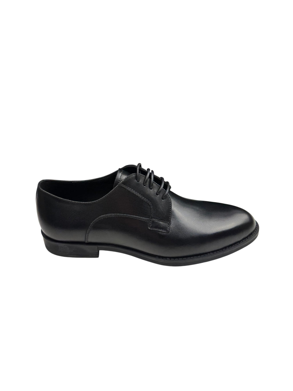 Pantofi eleganți bărbați negri din piele naturală cu șireturi și finisaj neted
