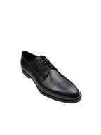 Pantofi eleganți bărbați negri din piele naturală cu șireturi și finisaj neted