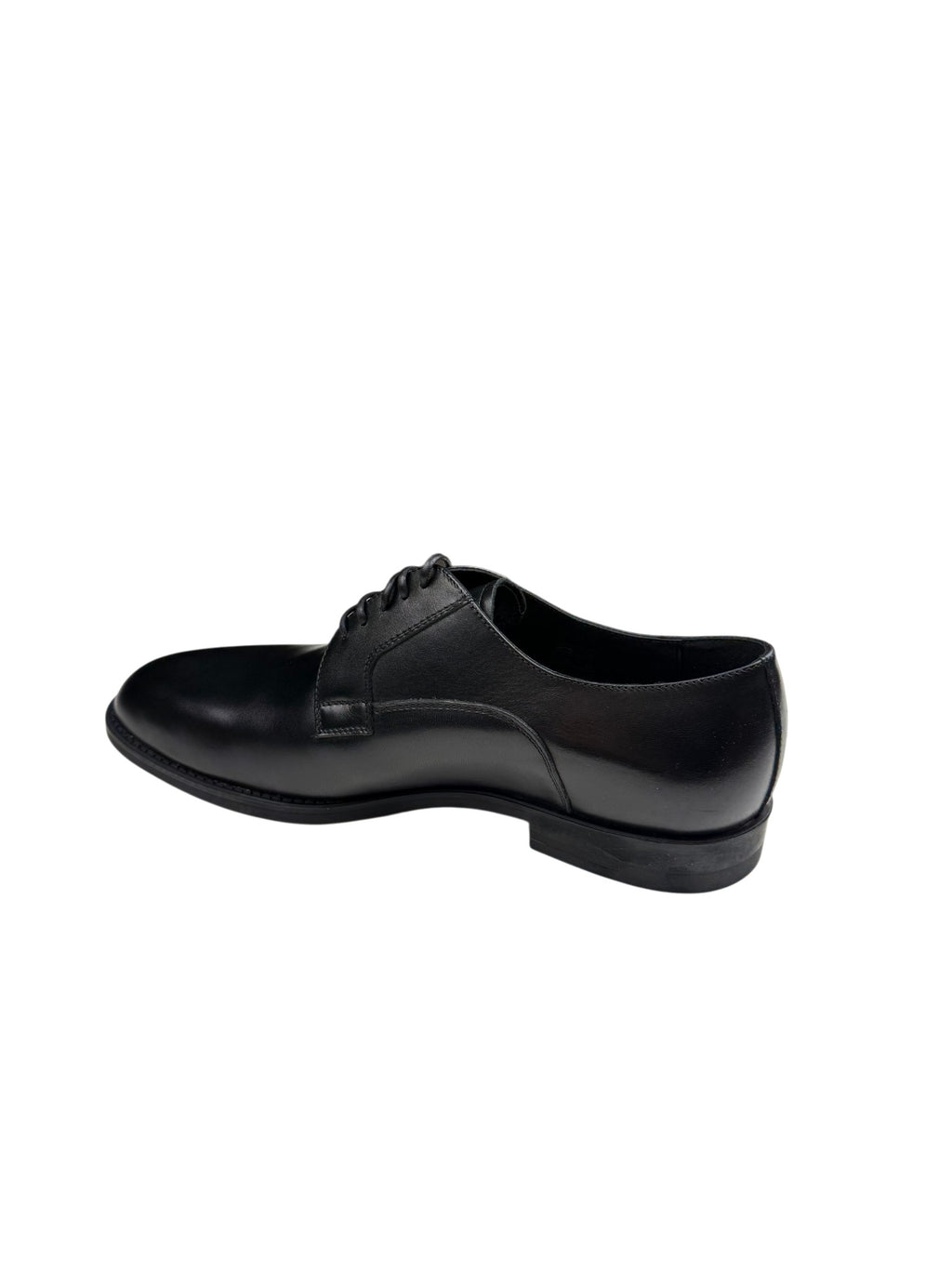 Pantofi eleganți bărbați negri din piele naturală cu șireturi și finisaj neted