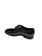 Pantofi eleganți bărbați negri din piele naturală cu șireturi și finisaj neted