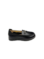 Pantofi casual damă negri cu logo și cusături