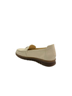 Pantofi casual damă bej cu logo și cusături