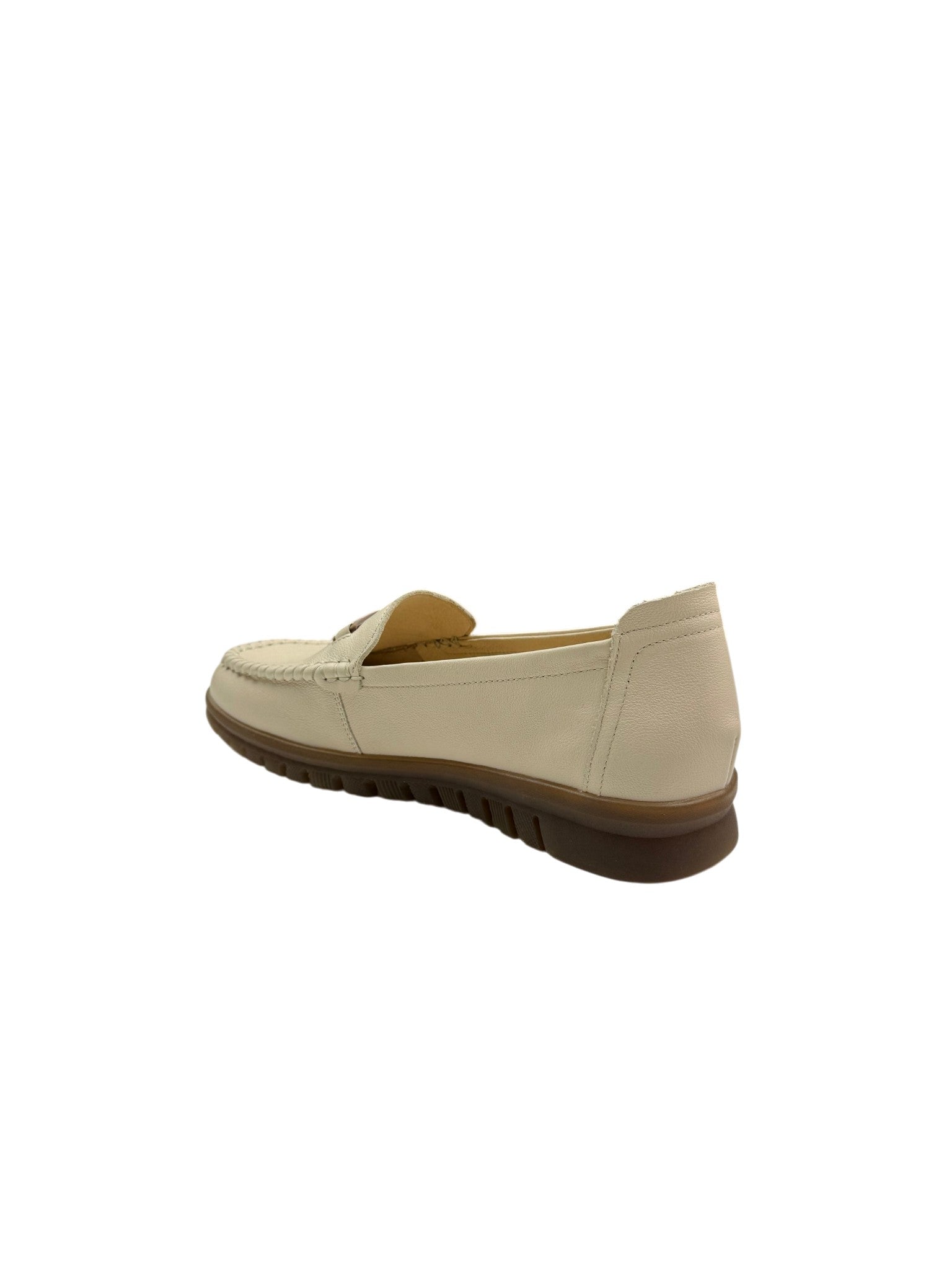 Pantofi casual damă bej cu logo și cusături
