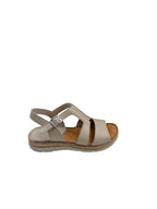 Sandale casual damă bej din piele naturală cu elastic central