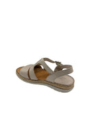 Sandale casual damă bej din piele naturală cu elastic central
