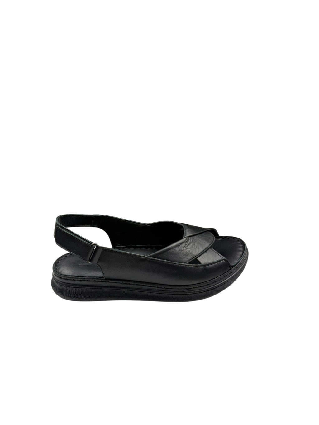 Sandale casual damă negre cu decupaj lateral și bretele late