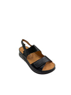 Sandale casual damă negre din piele naturală cu perforații și arici