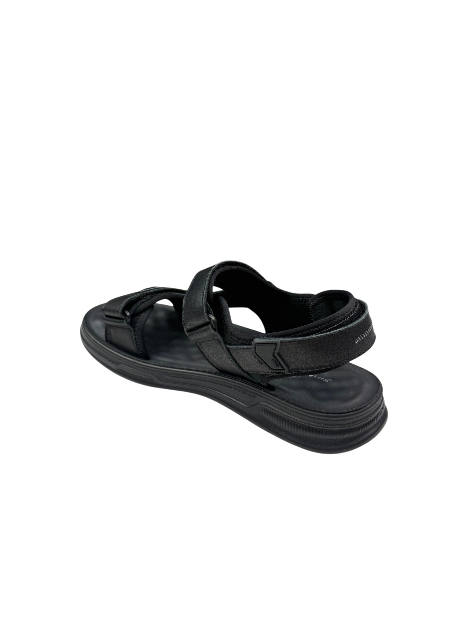 Sandale casual bărbați negre din piele naturală cu arici