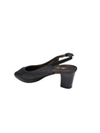 Pantofi eleganți damă negri cu toc și vârf decupat