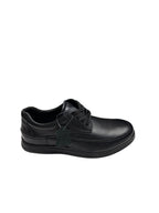 Pantofi casual bărbați negri din piele naturală cu șireturi