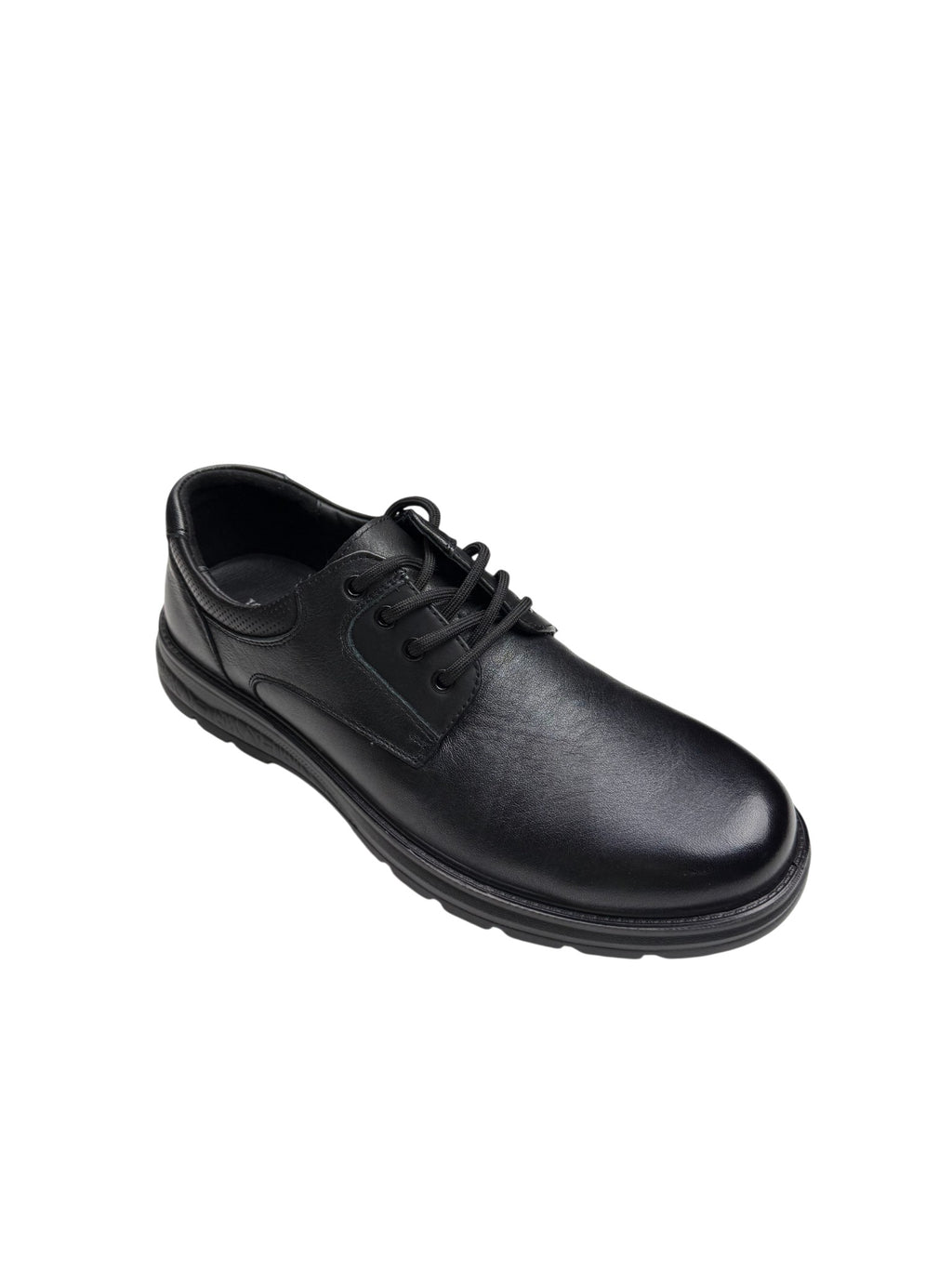 Pantofi casual bărbați negri din piele naturală cu talpă groasă