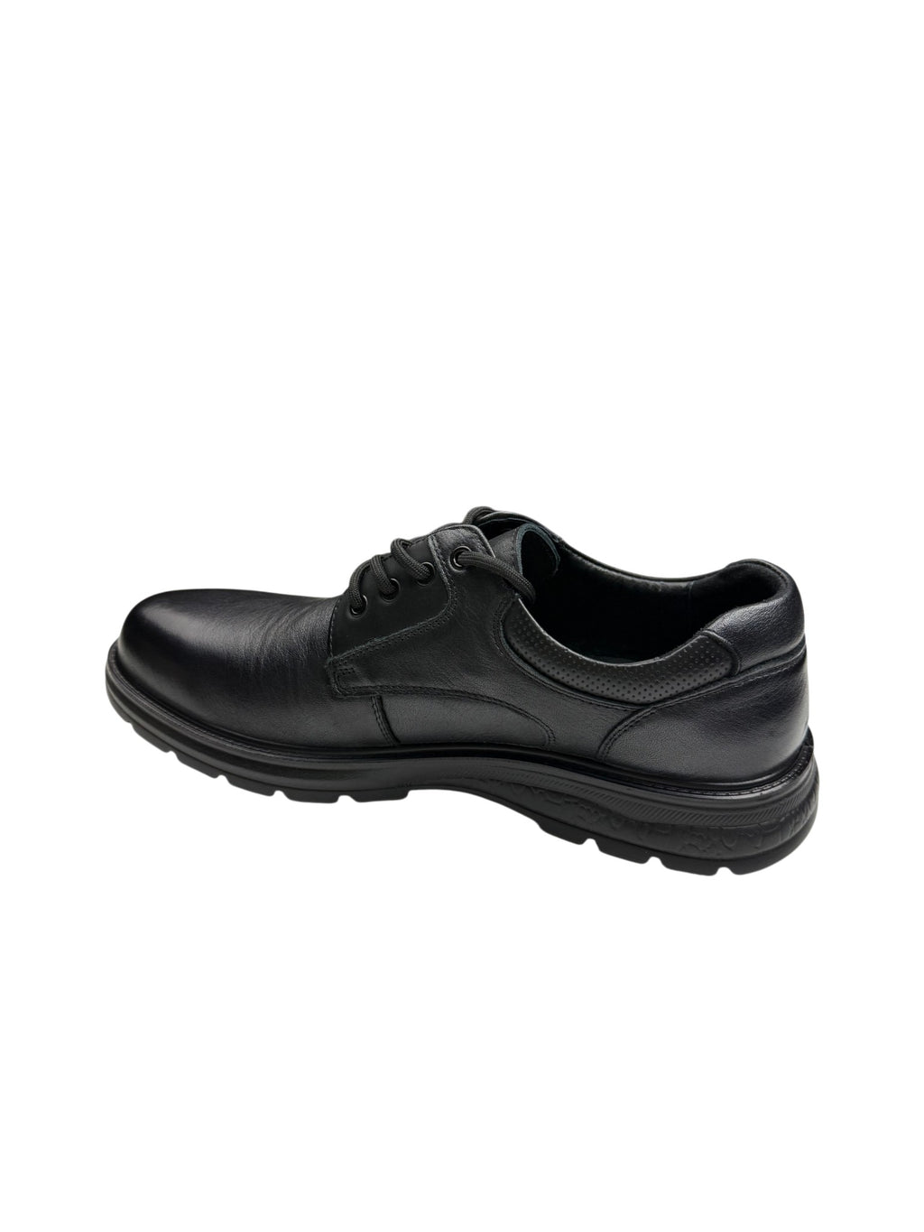Pantofi casual bărbați negri din piele naturală cu talpă groasă