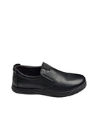 Pantofi casual bărbați negri din piele naturală cu elastic lateral