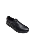Pantofi casual bărbați negri din piele naturală cu elastic lateral