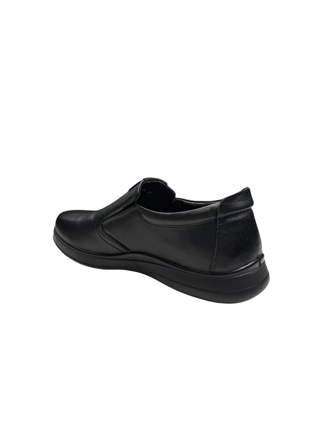 Pantofi casual bărbați negri din piele naturală cu elastic lateral