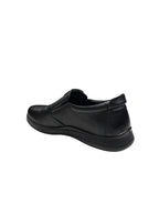 Pantofi casual bărbați negri din piele naturală cu elastic lateral