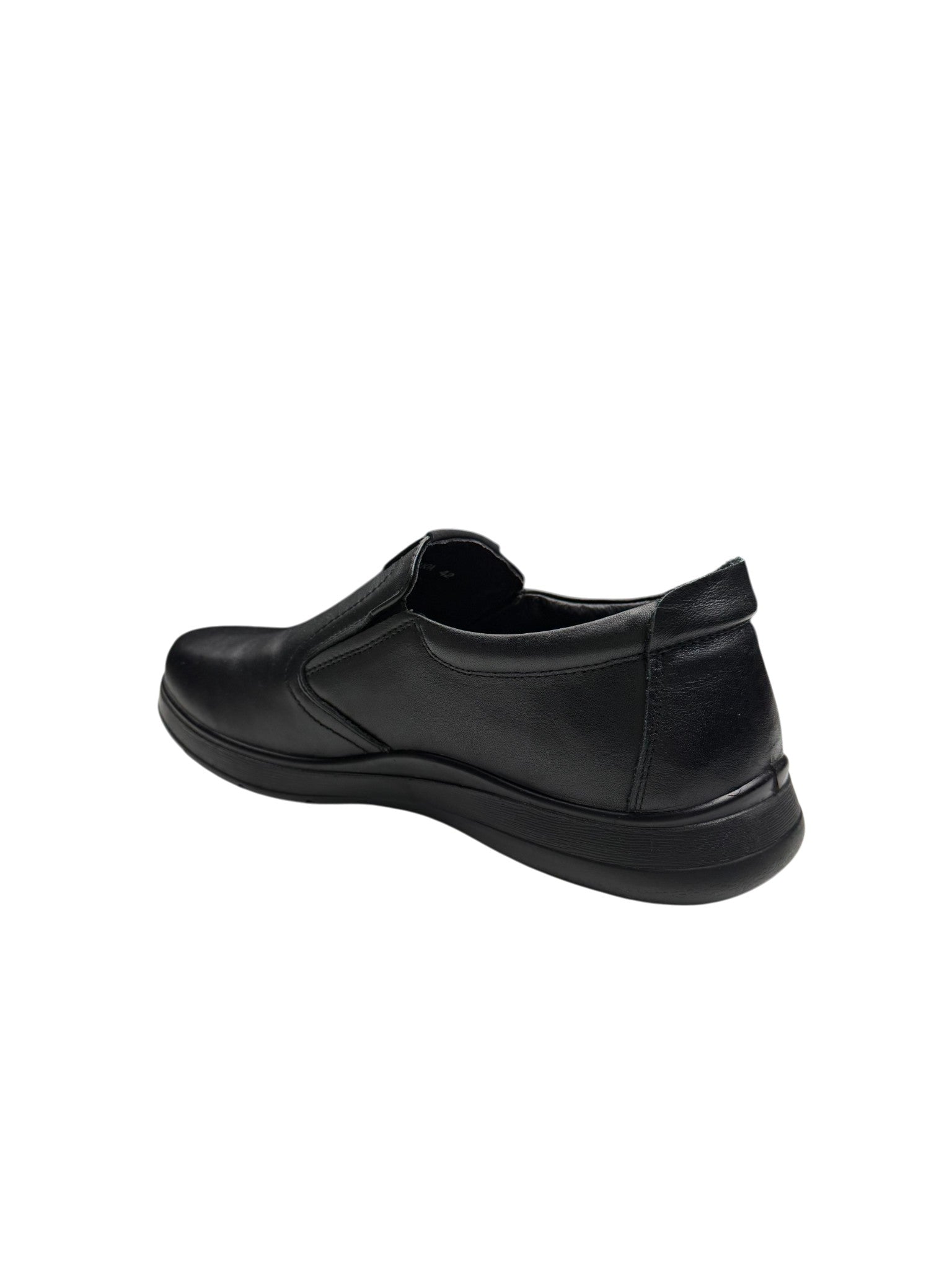 Pantofi casual bărbați negri din piele naturală cu elastic lateral
