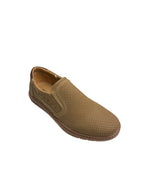 Pantofi casual bărbați bej din piele naturală cu perforații