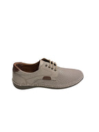 Pantofi casual bărbați crem din piele naturală cu perforații