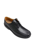 Pantofi casual bărbați negri din piele naturală cu vârf pătrat