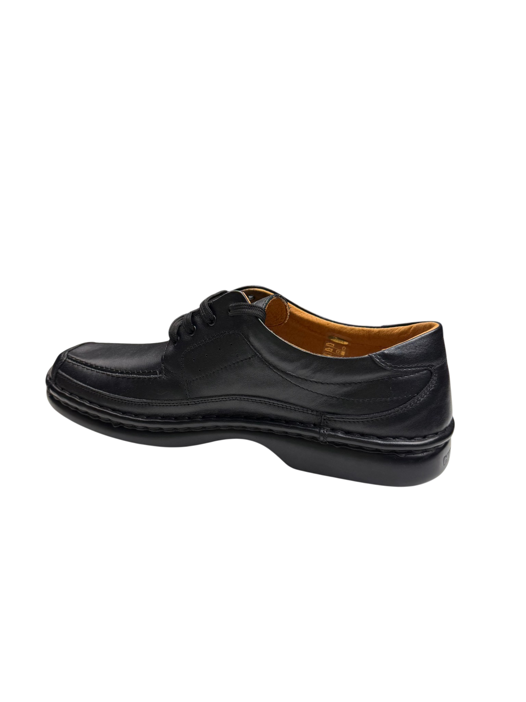 Pantofi casual bărbați negri din piele naturală cu vârf pătrat