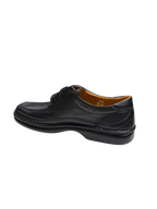 Pantofi casual bărbați negri din piele naturală cu vârf pătrat