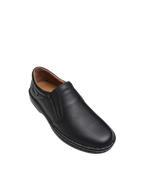 Pantofi casual bărbați negri din piele naturală cu elastic lateral