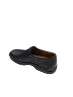 Pantofi casual bărbați negri din piele naturală cu elastic lateral