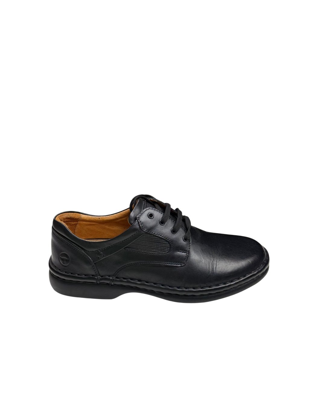 Pantofi casual bărbați negri din piele naturală cu șireturi