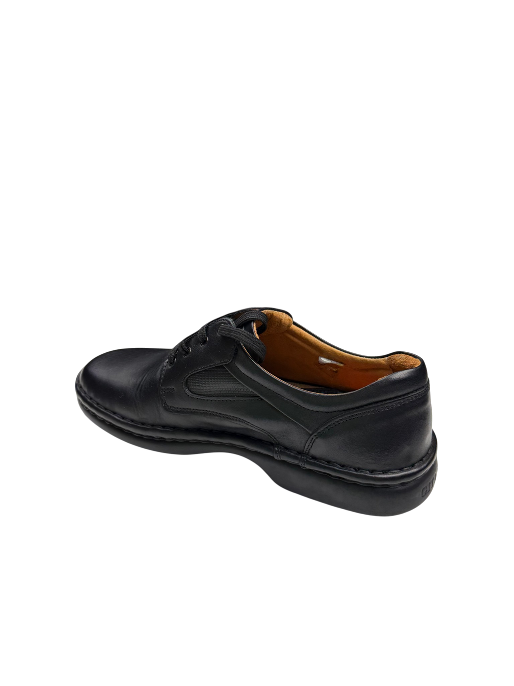 Pantofi casual bărbați negri din piele naturală cu șireturi