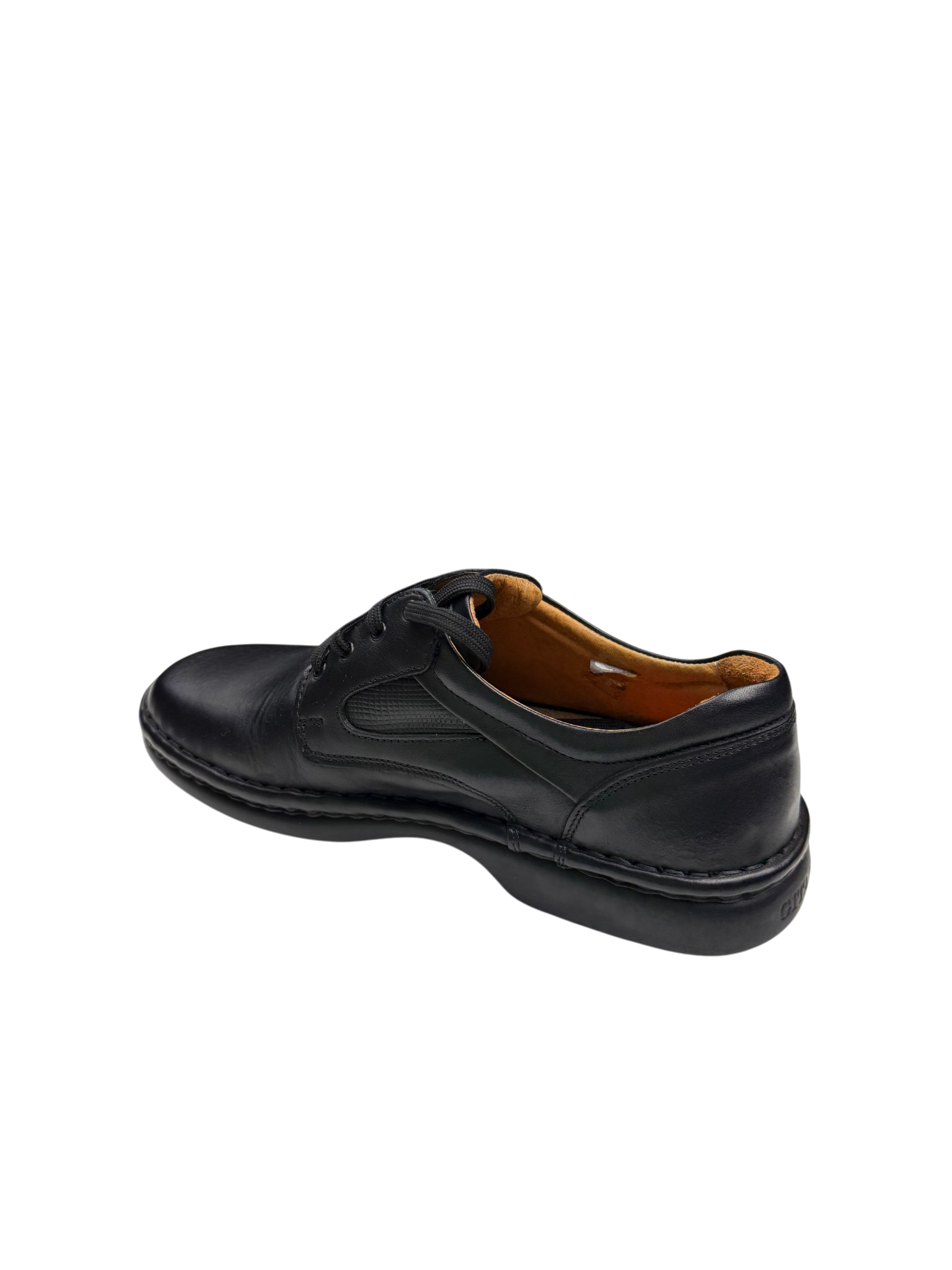 Pantofi casual bărbați negri din piele naturală cu șireturi